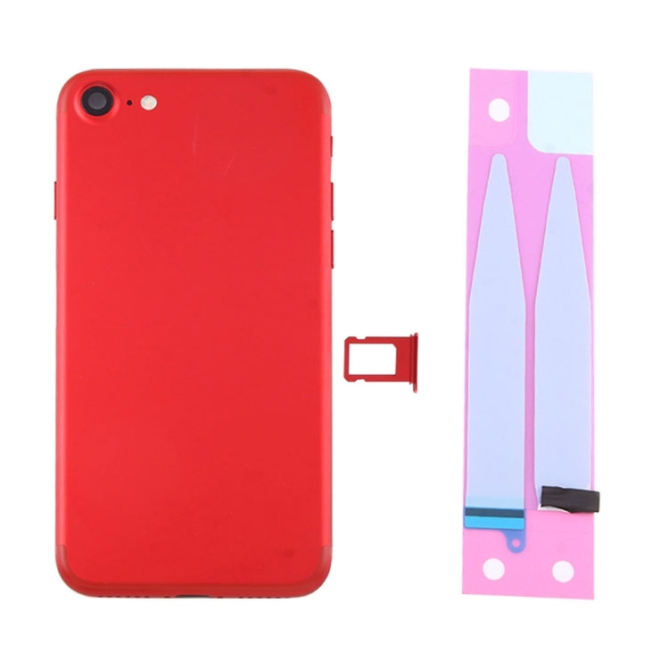 Battery Back Cover Assembly with Card Tray for iPhone 7 (Red) - Back Cover by PMC Jewellery | Online Shopping South Africa | PMC Jewellery