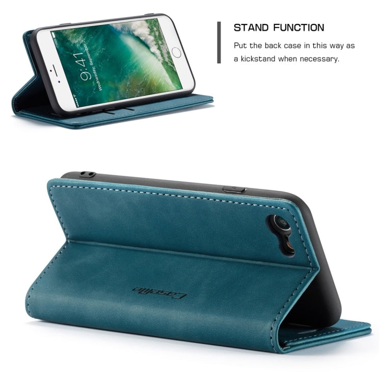 CaseMe-013 Multifunctional Retro Frosted Horizontal Flip Leather Case for iPhone 7 / 8, with Card Slot & Holder & Wallet(Blue) - More iPhone Cases by CaseMe | Online Shopping South Africa | PMC Jewellery