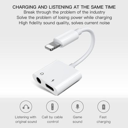 JOYROOM S-Y104 Ben Series Apple Dual Lightning Adapter, Length: 1.2m(White) - Earphone Adapter by JOYROOM | Online Shopping South Africa | PMC Jewellery