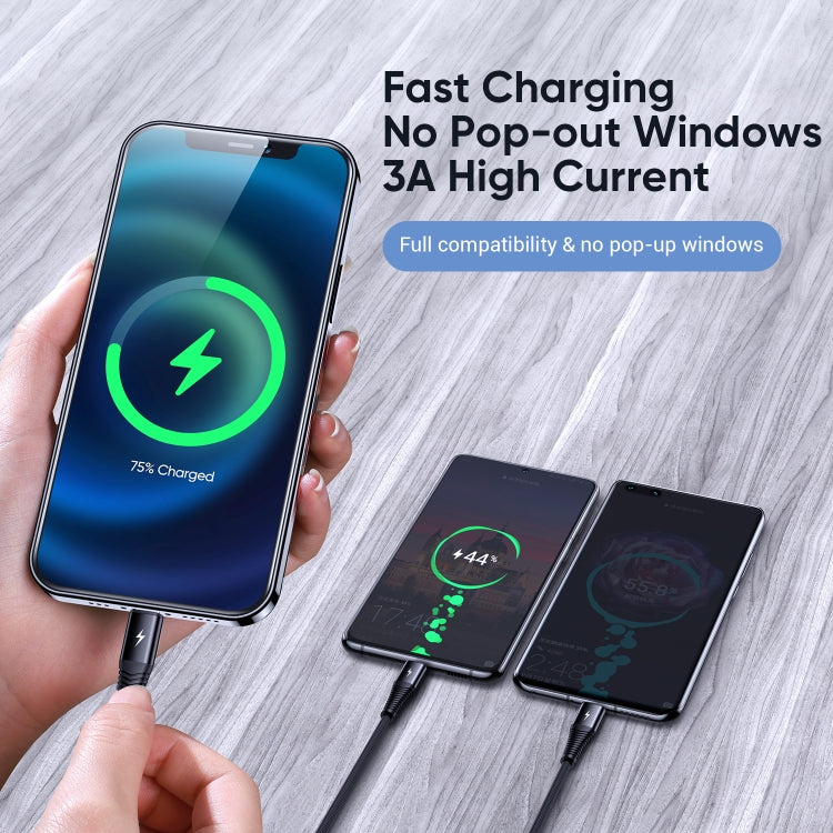 JOYROOM S-1230G4 3A 3 In 1 USB to 8 Pin + Micro USB + Type-C / USB-C Fast Charging Data Cable Length: 1.2m (Green) - Multifunction Cable by JOYROOM | Online Shopping South Africa | PMC Jewellery