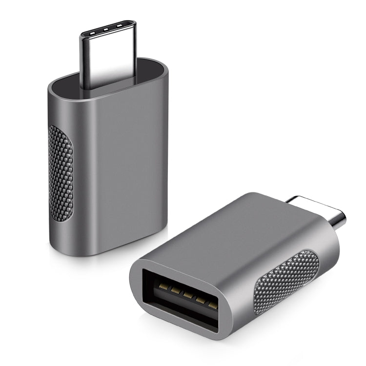 2 PCS SBT-158 USB-C / Type-C Male to USB 3.0 Female Zinc Alloy Adapter(Black) - Converter & Adapter by PMC Jewellery | Online Shopping South Africa | PMC Jewellery