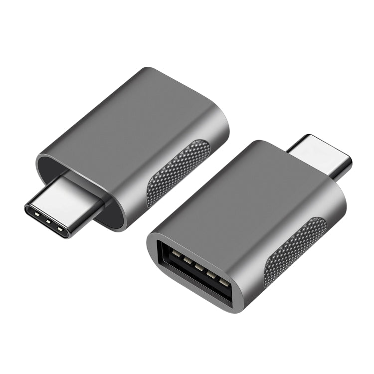 2 PCS SBT-158 USB-C / Type-C Male to USB 3.0 Female Zinc Alloy Adapter(Black) - Converter & Adapter by PMC Jewellery | Online Shopping South Africa | PMC Jewellery