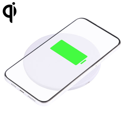 10W QI Plaid Pattern Round Plastic Wireless Charger (White) - Wireless Charger by PMC Jewellery | Online Shopping South Africa | PMC Jewellery