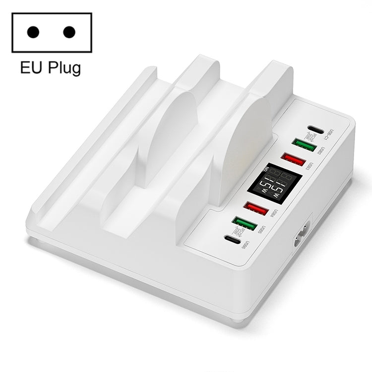 F6 Multifunctional Dual Wireless Charger with Phone Holder & Current Display, EU Plug - Wireless Charger by PMC Jewellery | Online Shopping South Africa | PMC Jewellery