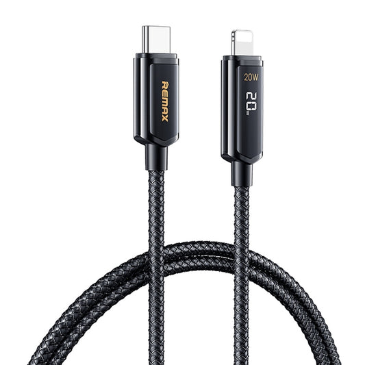 REMAX RC-128i 20W Type-C / USB-C to 8 Pin Intelligent Digital Display Zinc Alloy Braided Charging Data Cable, Length: 1.2m(Tarnish) - Normal Style Cable by REMAX | Online Shopping South Africa | PMC Jewellery