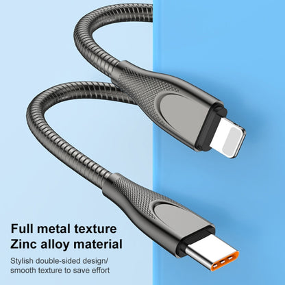 ADC-009 USB-C / Type-C to 8 Pin Zinc Alloy Hose Fast Charging Data Cable, Cable Length: 1m (Gun Metal) - 2 in 1 Cable by PMC Jewellery | Online Shopping South Africa | PMC Jewellery