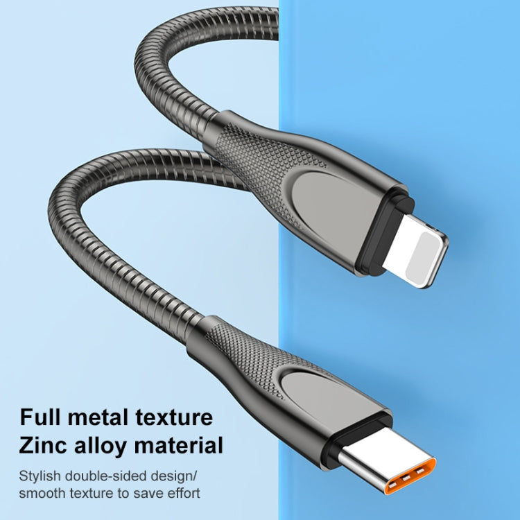 ADC-009 USB-C / Type-C to 8 Pin Zinc Alloy Hose Fast Charging Data Cable, Cable Length: 1m (Silver) - 2 in 1 Cable by PMC Jewellery | Online Shopping South Africa | PMC Jewellery