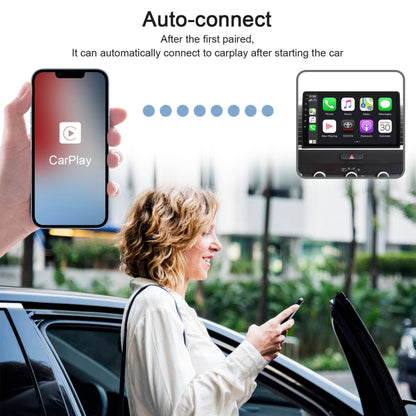 USB + USB-C / Type-C Wired to Wireless Carplay Adapter for iPhone(White) - Bluetooth Adapters by PMC Jewellery | Online Shopping South Africa | PMC Jewellery