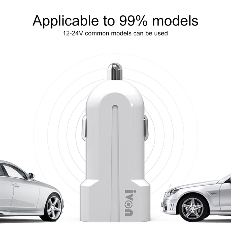 IVON CC13 QC 3.0 Fast Charging Car Charger Set with Micro USB Charging Cable (White) - Car Charger by IVON | Online Shopping South Africa | PMC Jewellery