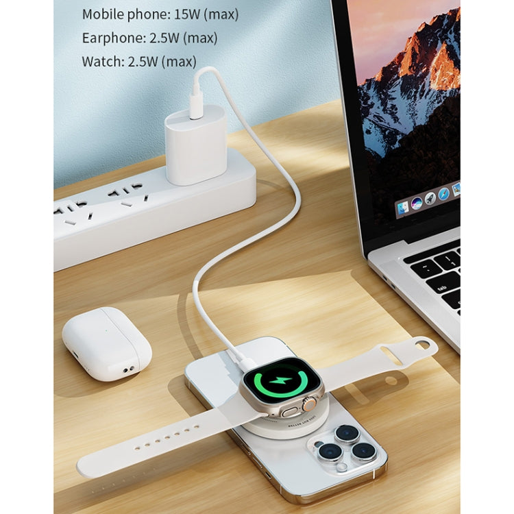 ROCK W51 15W Magnetic Ring Holder 3 in 1 Wireless Charger (Black) - Wireless Charger by ROCK | Online Shopping South Africa | PMC Jewellery