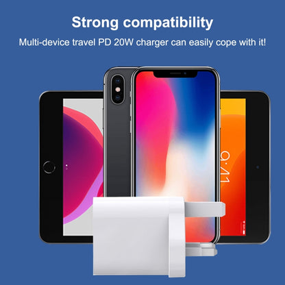 E087 20W USB-C / Type-C + USB Ports Fast Charging Travel Charger, UK Plug - USB Charger by PMC Jewellery | Online Shopping South Africa | PMC Jewellery