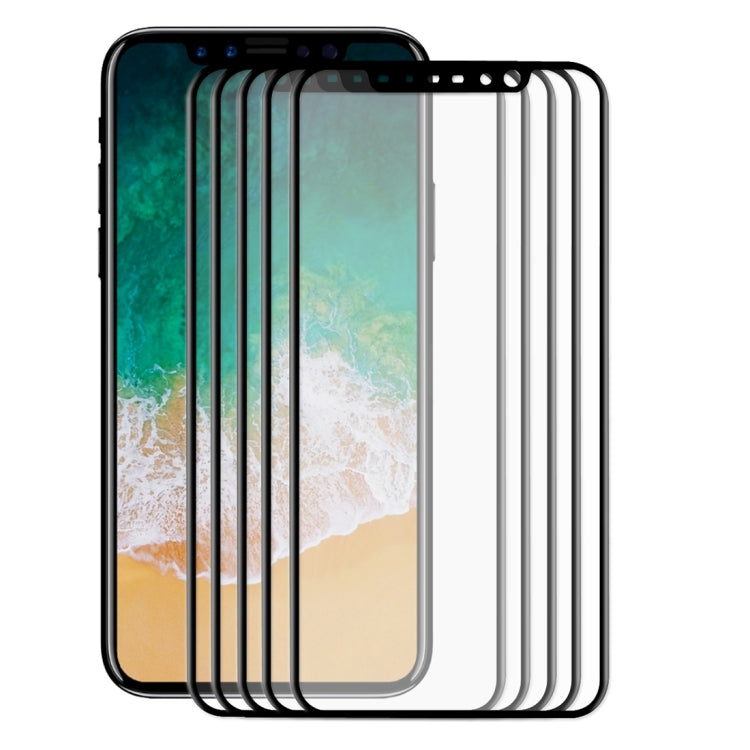 For iPhone X 5pcs ENKAY Hat-Prince 0.2mm 9H Surface Hardness 3D Explosion-proof Full Screen Carbon Fiber Soft Edges Tempered Glass Screen Film (Black) - iPhone X & XS Tempered Glass by ENKAY | Online Shopping South Africa | PMC Jewellery