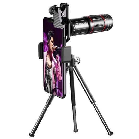 W28-QK Mobile Phone Universal Lens Telescope 28X Big Pocket + Metal Tripod Set - Combination Lens by PMC Jewellery | Online Shopping South Africa | PMC Jewellery