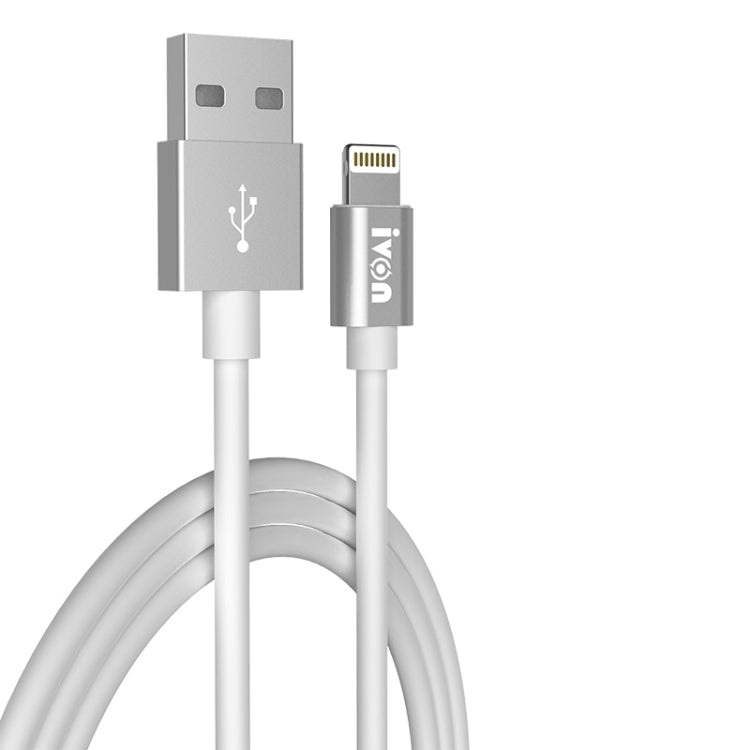 IVON CA73 2.4A 8 Pin Fast Charging Data Cable, Length: 2m(White) - Normal Style Cable by IVON | Online Shopping South Africa | PMC Jewellery