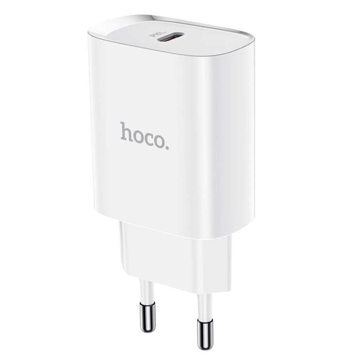 hoco N14 PD 20W Single Port Smart Travel Charger Power Adapter, EU Plug(White) - USB Charger by hoco | Online Shopping South Africa | PMC Jewellery