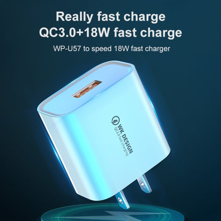 WK WP-U57 Max 18W Maxspeed QC3.0 Fast Charger(EU Plug) - USB Charger by WK | Online Shopping South Africa | PMC Jewellery