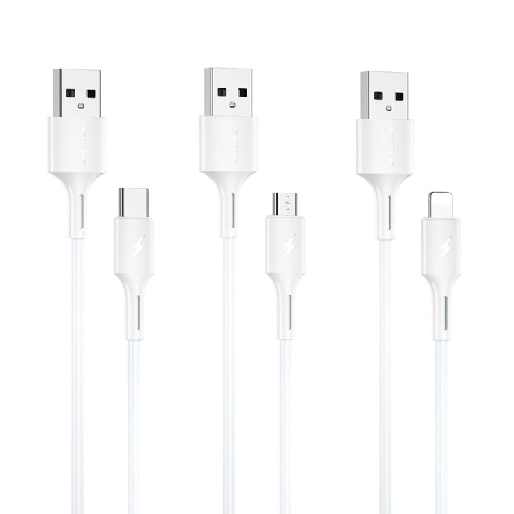 WK WDC-136 USB to 8 Pin 3A Fast Charing Data Cable(White) - Normal Style Cable by WK | Online Shopping South Africa | PMC Jewellery