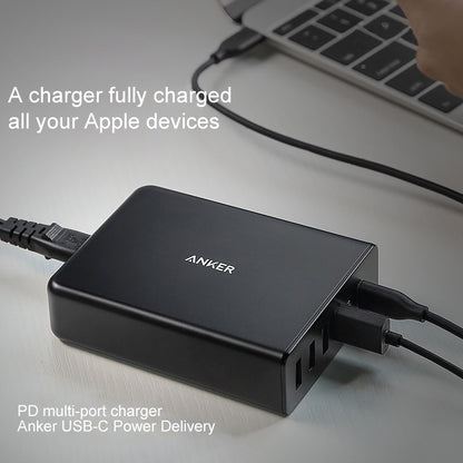 ANKER 2.4A USB-C / Type-C Power Delivery PD + 4 Ports Wall Changer for Mobile Phones / Tables / Macbooks(Black) - Multifunction Charger by ANKER | Online Shopping South Africa | PMC Jewellery