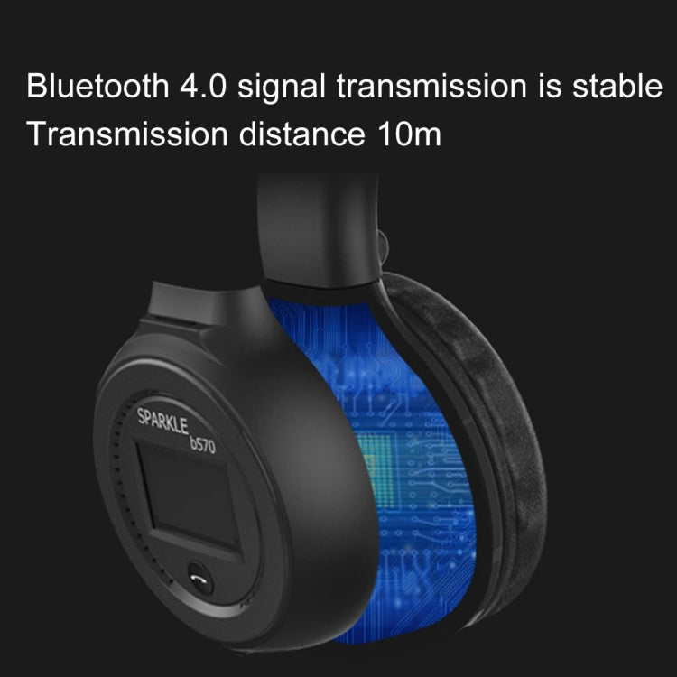 ZEALOT B570 Stereo Wired Wireless Bluetooth Subwoofer Headset with LED Color Screen Design & HD Microphone & FM, For Mobile Phones & Tablets & Laptops, Support 32GB TF Card Maximum(Grey) - Headset & Headphone by ZEALOT | Online Shopping South Africa | PMC Jewellery