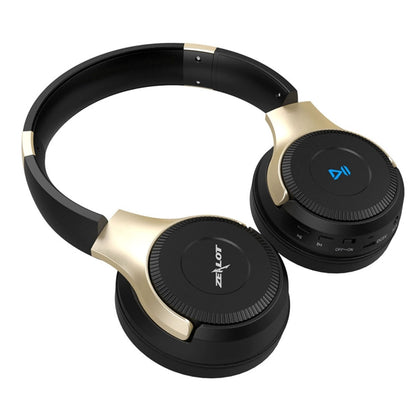 ZEALOT B26T Stereo Wired Wireless Bluetooth 4.0 Subwoofer Headset with 3.5mm Universal Audio Cable Jack & HD Microphone, For Mobile Phones & Tablets & Laptops, Support 32GB TF Card Maximum(Gold) - Headset & Headphone by ZEALOT | Online Shopping South Africa | PMC Jewellery