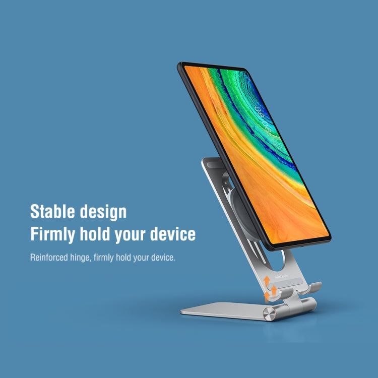 NILLKIN PowerHold Tablet Wireless Charging Stand (Silver) - Desktop Holder by NILLKIN | Online Shopping South Africa | PMC Jewellery
