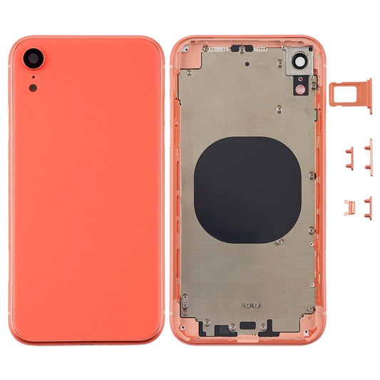 Back Housing Cover with Camera Lens & SIM Card Tray & Side Keys for iPhone XR(Coral) - Back Cover by PMC Jewellery | Online Shopping South Africa | PMC Jewellery