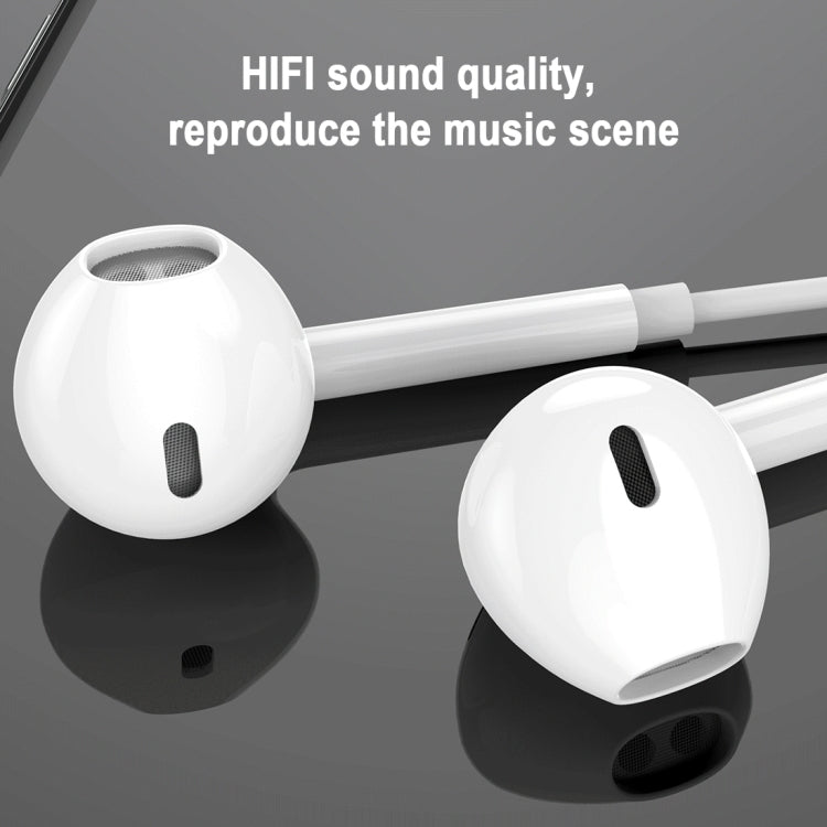 WK Y19  8 Pin In Ear Wired Control Music Earphone, Support Call, Cable Length: 1.2m (White) - In Ear Wired Earphone by WK | Online Shopping South Africa | PMC Jewellery