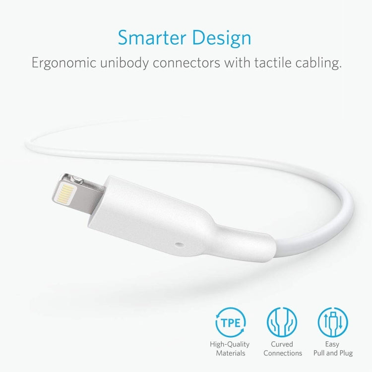 ANKER PowerLine II USB to 8 Pin MFI Certificated Charging Data Cable, Length: 0.9m(White) - MFI Cable by ANKER | Online Shopping South Africa | PMC Jewellery