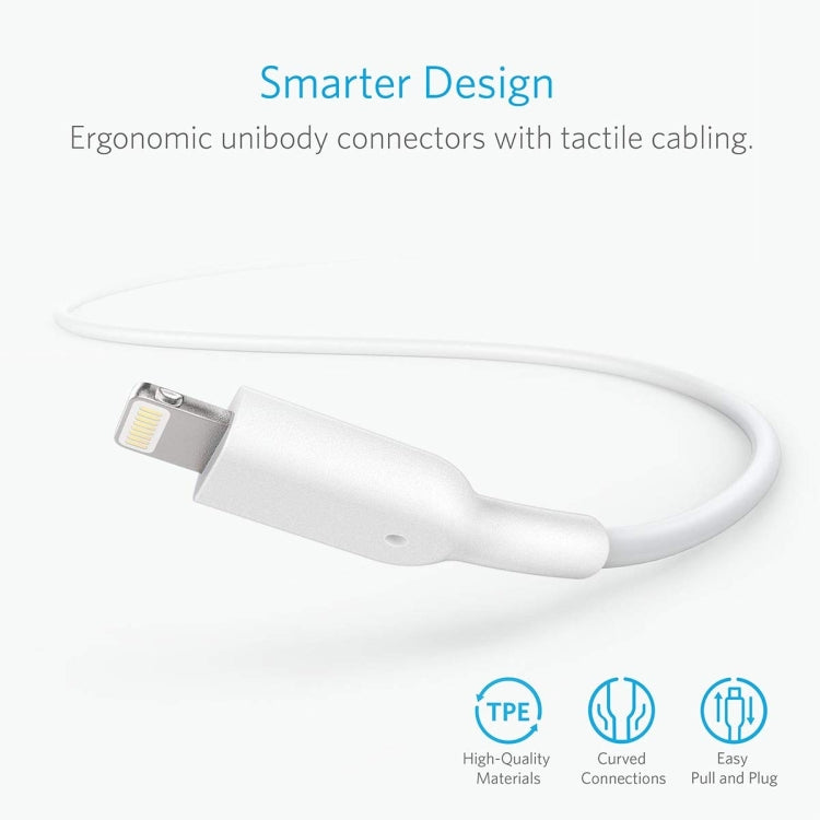 ANKER PowerLine II USB to 8 Pin MFI Certificated Data Cable, Length: 1.8m(White) - MFI Cable by ANKER | Online Shopping South Africa | PMC Jewellery