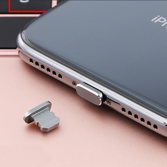 2pcs Universal 8 Pin Charging Port Metal Anti-Dust Plug for iPhone(Grey) - Anti-dust & Ear Caps by PMC Jewellery | Online Shopping South Africa | PMC Jewellery