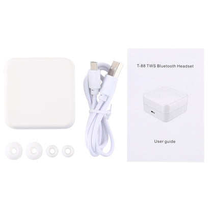 T-88 TWS Bluetooth V5.0 Wireless Stereo Earphones with Magnetic Charging Box(White) - TWS Earphone by PMC Jewellery | Online Shopping South Africa | PMC Jewellery