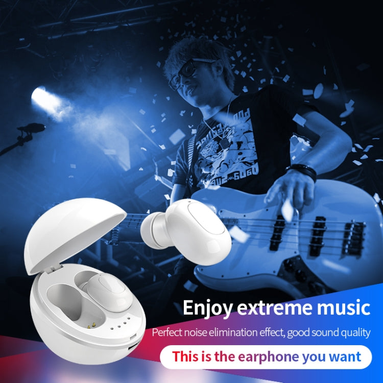 A10 TWS Space Capsule Shape Wireless Bluetooth Earphone with Magnetic Charging Box & Lanyard, Support HD Call & Automatic Pairing Bluetooth(White + Black) - TWS Earphone by PMC Jewellery | Online Shopping South Africa | PMC Jewellery