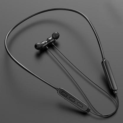 Bluetooth 5.1 Round Wire Neck-mounted Bluetooth Sports Earphone with Magnetic Function(Black) - Neck-mounted Earphone by PMC Jewellery | Online Shopping South Africa | PMC Jewellery