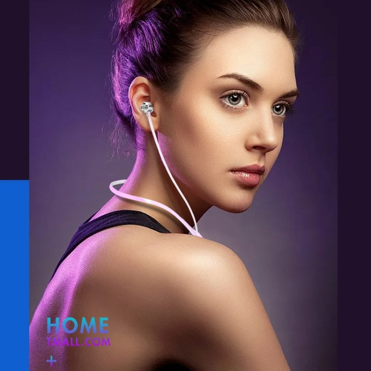 Bluetooth 5.1 Round Wire Neck-mounted Bluetooth Sports Earphone with Magnetic Function(White) - Neck-mounted Earphone by PMC Jewellery | Online Shopping South Africa | PMC Jewellery