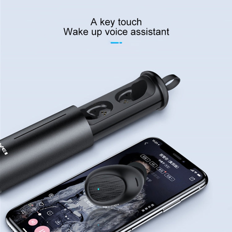 awei T55 TWS Bluetooth V5.0 Ture Wireless Sports Headset with Portable Charging Case(Black) - TWS Earphone by awei | Online Shopping South Africa | PMC Jewellery