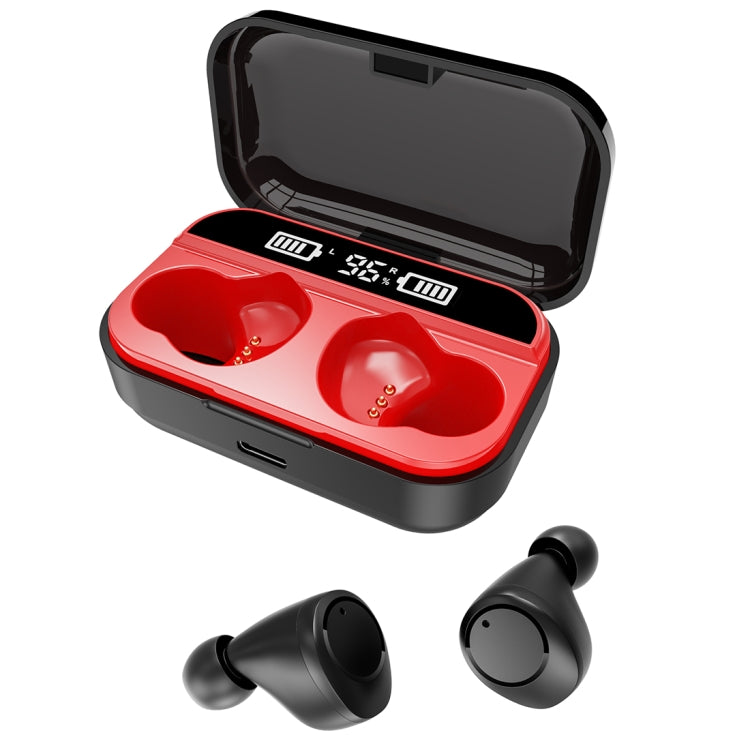 X5 TWS Bluetooth V5.0 Wireless Stereo Headset with Charging Case and Digital Display, Support Intelligent Pairing(Black Red) - TWS Earphone by PMC Jewellery | Online Shopping South Africa | PMC Jewellery