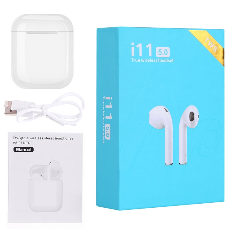 i11 TWS Upgraded Version Bluetooth V5.0 Touch Control Wireless Stereo Earphones with Magnetic Charging Box, Compatible with iOS & Android(White) - TWS Earphone by PMC Jewellery | Online Shopping South Africa | PMC Jewellery