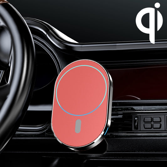 JJT-968 15W Max Output Magnetic Car Air Outlet Bracket Wireless Charger(Red) - Wireless Charger Holders by PMC Jewellery | Online Shopping South Africa | PMC Jewellery