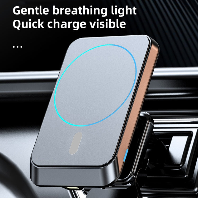 JJT-969 15W Max Output Magnetic Car Air Outlet Bracket Wireless Charger(Blue) - Wireless Charger Holders by PMC Jewellery | Online Shopping South Africa | PMC Jewellery