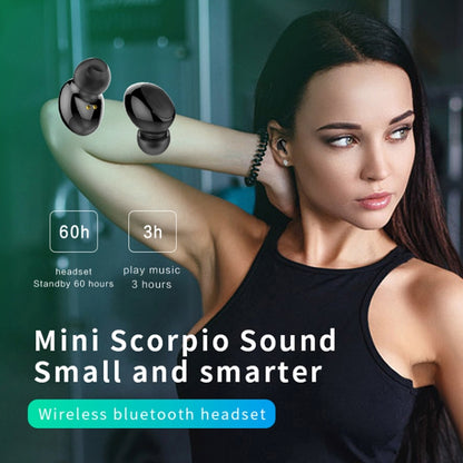 B20 Mini Portable In-ear Noise Cancelling Bluetooth V5.0 Stereo Earphone with 360 Degrees Rotation Charging Box(Black) - Bluetooth Earphone by PMC Jewellery | Online Shopping South Africa | PMC Jewellery