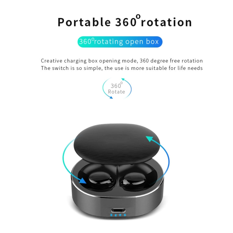 B20 Mini Portable In-ear Noise Cancelling Bluetooth V5.0 Stereo Earphone with 360 Degrees Rotation Charging Box(Black) - Bluetooth Earphone by PMC Jewellery | Online Shopping South Africa | PMC Jewellery