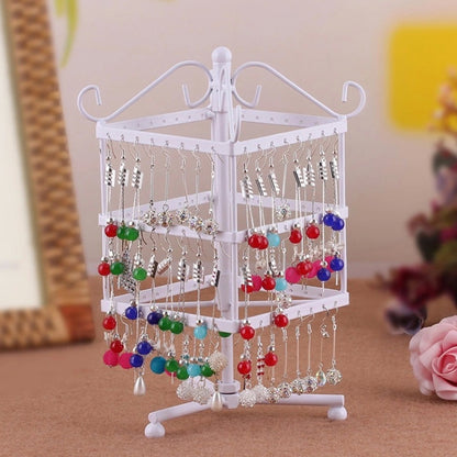 Retro Rotatable Ear Stud Earrings Jewelry Display Storage Rack(White) - Jewelry Storages by PMC Jewellery | Online Shopping South Africa | PMC Jewellery