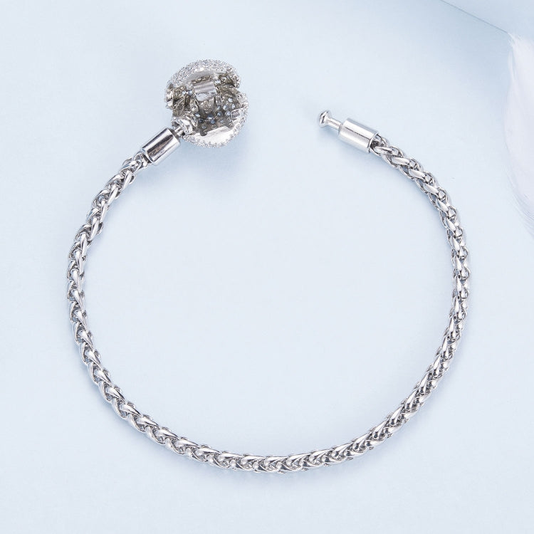 BSB133-17 Sterling Silver S925 White Gold Plated Zircon Heart Sparkling Bracelet - Bracelets by PMC Jewellery | Online Shopping South Africa | PMC Jewellery