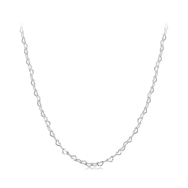 SCA026 Sterling Silver S925 White Gold Plated Simple Heart Necklace Jewelry - Necklaces & Pendants by PMC Jewellery | Online Shopping South Africa | PMC Jewellery