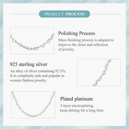 SCA026 Sterling Silver S925 White Gold Plated Simple Heart Necklace Jewelry - Necklaces & Pendants by PMC Jewellery | Online Shopping South Africa | PMC Jewellery