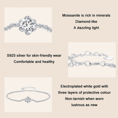 MSB006 Sterling Silver S925 White Gold Plated Moissanite Fashion Bracelet - Bracelets by PMC Jewellery | Online Shopping South Africa | PMC Jewellery