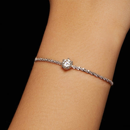 MSB006 Sterling Silver S925 White Gold Plated Moissanite Fashion Bracelet - Bracelets by PMC Jewellery | Online Shopping South Africa | PMC Jewellery