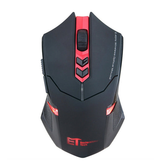 ET X-08 7-keys 2400DPI 2.4G Wireless Mute Gaming Mouse with USB Receiver & Colorful Backlight (Red) - Wireless Mice by PMC Jewellery | Online Shopping South Africa | PMC Jewellery