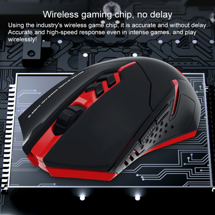 ET X-08 7-keys 2400DPI 2.4G Wireless Mute Gaming Mouse with USB Receiver & Colorful Backlight (Red) - Wireless Mice by PMC Jewellery | Online Shopping South Africa | PMC Jewellery