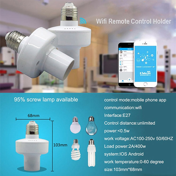 Sonoff Slampher RF eWelink Phone APP WiFi 2.4GHz E27 Smart Light Lamp Bulb Holder with Alexa Echo Voice Control & Google Home for Smart Home, AC 90-250V - Lamp Holders & Bases by Sonoff | Online Shopping South Africa | PMC Jewellery